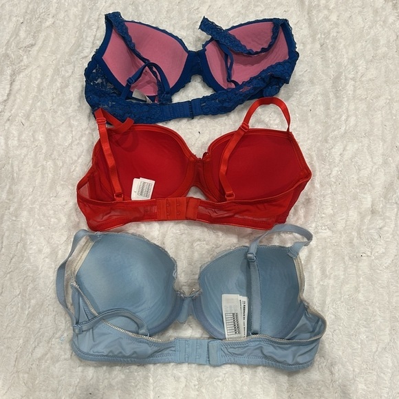 PINK FOREVER 21 Bundle of 3 red blue women’s bras size 34 B - Picture 2 of 6